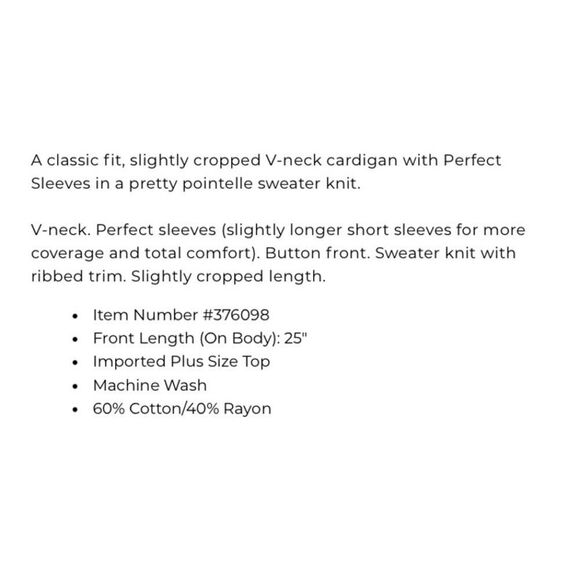 Lane Bryant Cardigan Sweater Classic Perfect Sleeve Button-Front Lilac Womens 26 - Picture 4 of 5